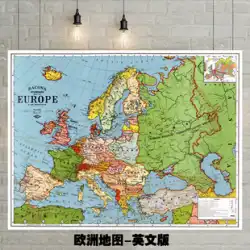 Juecai ヨーロッパ地図英語版地図装飾画リビングルーム寝室オフィス壁画壁画布防水画