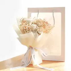 カスミソウの花束 ドライフラワーのブーケ ギフト 本物の花 ドライローズ 七夕 バレンタイン 彼女へのギフト ブーケ
