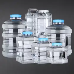 透明なミネラルウォーターバケツ カンフーティーセット 純水バケツ PCウォーターディスペンサー 家庭用食品グレードのプラスチック製の正方形の空の水貯蔵バケツ