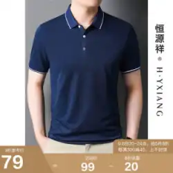 Hengyuanxiang 半袖 Tシャツ メンズ 中年 お父さん 夏服 新品 中高年 ルーズ ラペル お父さん ポロシャツ メンズ