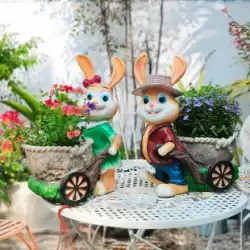 創造的な庭の装飾の装飾品の漫画のウサギの植木鉢の樹脂の彫刻の中庭の幼稚園の別荘の小さな庭のレイアウト