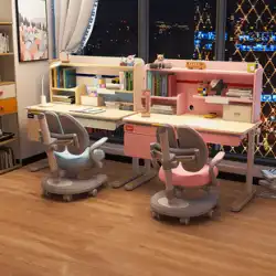 Aiguole 子供用勉強机 小学校 机 昇降テーブル 無垢材 ライティングテーブル 家庭用机と椅子のセット