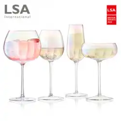 英国LSA輸入レインボー赤ワイングラス ゴブレット クリスタルグラス シャンパングラス ワイングラス ギフトボックスセット