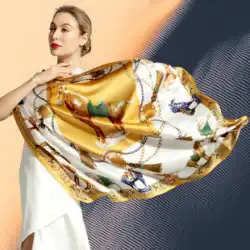 Qinqu シルク スカーフ女性ハイエンド母ギフト新しいシルク スカーフ桑シルク大正方形のスカーフ中国風のショール