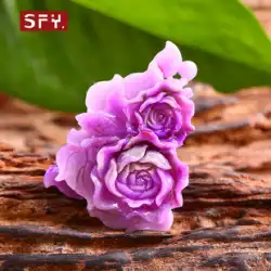 S. F. Y 六千 sfy 南アフリカ 天然 シュジュライ ペンダント セーター チェーン かわいい 紫 ペンダント 水晶 原石