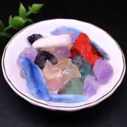 Ruhong 天然水晶 原石 毛糸 青緑色 蛍石 鉱石 装飾品 水槽 石粉 白 紫 拡散香 宝石 頭