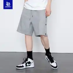 Lilbetter メンズ ショーツ 薄手 カジュアル ブレスト パンツ スポーツ ゆったり ビーチパンツ 夏 五点式パンツ メンズ