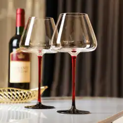ゴブレット赤ワイングラスセットホームレッドロッドブラックボウタイブルゴーニュビッグベリークリスタルワイングラスネットレッドライトラグジュアリー