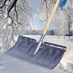 全鋼製の極厚雪かきシャベル プッシャー スノーボード 農業 特大粒 雪の積み上げ 車輪付き鉄製シャベル ツール。