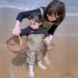 セコヤ 子供用 ウェーディングパンツ サスペンダー シャム 赤ちゃん 水遊び 魚つかみ 砂遊び 親子釣り 海釣り ウォーターパンツ