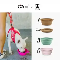 QZee アメリカン ジードッグ ドッグ 携帯 付属 ボウル 折りたたみ シリコン ドッグポット 猫 犬 ペット 食器 アウトドア 登山