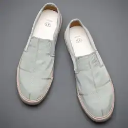 紳士靴秋通気性 2022 新しいトレンディなキャンバスローファーメンズペダルメンズカジュアルオールド北京布靴