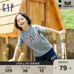 【肌に優しい】Gap 男の子 女の子 夏 LOGO プリント コットン Tシャツ 850572 キッズ 新作 半袖 トップス