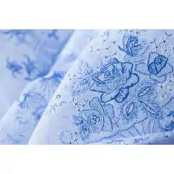 Zhendian コレクション汕頭髪シルク刺繍フル刺繍スイスガラスガーゼテーブルクロス 180*270 センチメートルカーテン