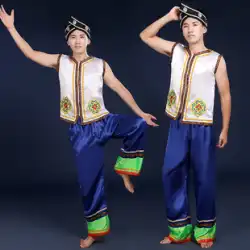 新しい少数民族パフォーマンス衣装大人のダンス衣装ミャオ族、リー、トゥジア、ダイパフォーマンス衣装男性