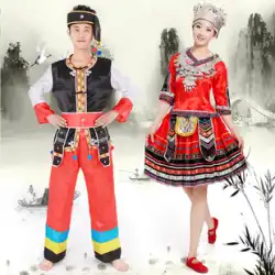 新しいミャオ族の衣装男性と女性のための衣装 3 月 3 日少数民族東国籍荘国籍湘西 Tujia 衣装