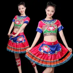 新しいミャオ族のダンス衣装雲南省少数民族衣装大人荘女性 Xiangxi 八尾衣装