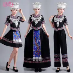 少数民族衣装女性ハニTujiaミャオ族のダンスパフォーマンス衣装ヤオ国籍荘族ドン族とミャオ族の民族衣装
