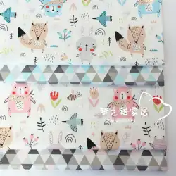 日本と韓国の動物三角形綿ツイル手作り綿服カーテン寝具生地加工漫画