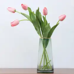 イン北欧チューリップ造花シミュレーション花束装飾リビングルームのデスクトップの装飾装飾花ホームテーブルフラワーアレンジメント