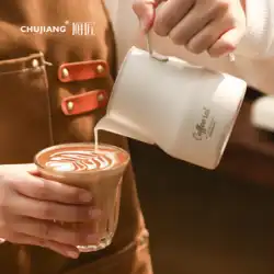 イタリアンスタイルのコーヒープルフラワーシリンダープロフェッショナルプルフラワーカップ肥厚ステンレス鋼ミルクフォームカップシャープマウスミルクシリンダー家庭用コーヒー器具