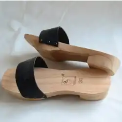 2022 夏広西農村市民靴ノスタルジックな下駄ブランド純粋な木材表面環境保護木製スリッパ男性の大型スリッパ