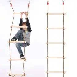 子供用 Le Baby 6段変速 はしご / 木製 子供用 はしご / ブランコ / アウトドア スポーツ おもちゃ アミューズメント機器