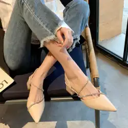 夏のサンダルの女性の包頭の女性の靴ハイヒールの女性のニッチなデザインの靴の気質フランスの単一の靴の女性の夏