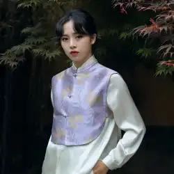 双子の姉妹の新しい中国風の宋金の改良ベストベストは、桑の絹と絹のトップス、女性のジャケット