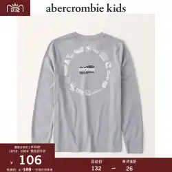 abercrombie キッズ ボーイズ ロングスリーブ プリント ロゴ Tシャツ 310602-1 AF