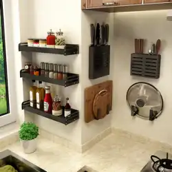 キッチンラックフリーパンチ壁掛け家庭用調味料用品大泉ナイフラックラック多機能収納ラック
