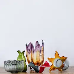 ガラス島 2111F09 手作り道具手吹き外国貿易輸出ガラス花瓶ホーム花瓶の装飾品