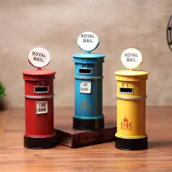 Zakka groceries クリエイティブ ホームデコレーション オーナメント イギリス ロンドン ブリキのメールボックス 貯金箱 貯金箱 ギフト