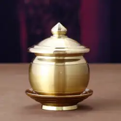 Yuantong 仏と礼拝仏給水カップ仏杯純銅トランペット Avalokitesvara 家庭用聖水カップ仏ホール用品装飾