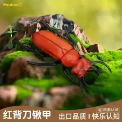 再生モデル 音楽品質 固体昆虫動物玩具モデル子供のシミュレーション カブトムシ赤バック ナイフ スペード梓甲羅