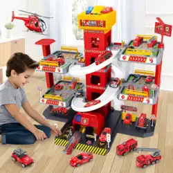 レールカー 駐車場 おもちゃの車 合金車 スーツ 消防 3-4歳 子供 6 パズル 男の子 エンジニアリングカー