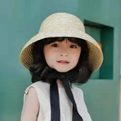 子供の帽子麦わら帽子男の子と女の子の赤ちゃんイン韓国の日焼け止め日よけ春と夏の写真の漁師の帽子かわいい王女