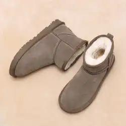 雪のブーツの女性の 2022 新しい外国のスタイルのショートブーツ肥厚雪の綿の靴の冬の暖かいプラスベルベットのパンの靴