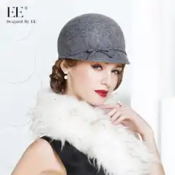 EE ファッション秋冬帽子トレンディな女性のウールの帽子カジュアルオールマッチウール馬術帽子英国山高帽