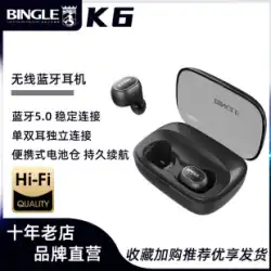 Bingle Bingo K6 真のワイヤレス Bluetooth 5.0 スポーツ ヘッドフォン バイノーラル インイヤー ゲーム ランニング ミュージック ブラック