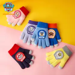 Wangwang チームの子供の手袋の冬の新しい男の子の指の手袋暖かい秋と冬の防風ウールの赤ちゃんの 5 本指の手袋