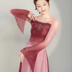 古典舞踊衣装ハーフレングスビッグスイングスカートエレガントフェアリーエアナショナル中国風ダンス衣装パフォーマンス衣装