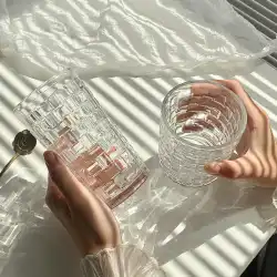 籐ガラス イン風 新鮮な森 家庭用エンボス水カップ コーヒーカップ ドリンクカップ クリエイティブドリンクカップ