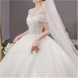 メイン ウェディングドレス 2022年新作 花嫁 大きい 後ろ姿 ラグジュアリー ワンショルダー 気質 上質な質感 妊婦 フレンチスタイル 小さい