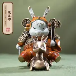 朱 Bingren 銅ウサギマスターシリーズデスク中国のアートワーククリエイティブホームデコレーションオーナメント