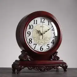 新しい中国風の置時計リビングルームの振り子テーブルハイエンドのレトロな時計純木の家庭用時計の装飾品の振り子時計昔ながらの座り時計