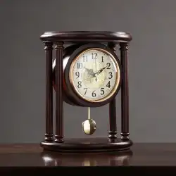置き時計 置時計 レトロ 中国無垢材 座り時計 クロック ホーム リビングルーム テーブル 振り子時計 振り子時計 クリエイティブ 時計 装飾