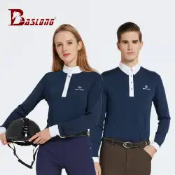 バチロン 馬術 Tシャツ 長袖 速乾 通気性 ポロシャツ 馬術用具 馬術服 男女兼用 キッズモデル