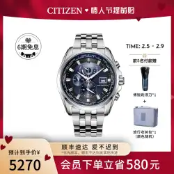 シチズン 日本正規品 ビジネス 紺文字盤 パーペチュアルカレンダー 多局電波光 キネティックエナジー メンズ 腕時計 AT9031
