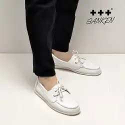 Sanken Doudou 靴メンズ夏通気性スリッポン セーリング シューズ本革メンズ怠惰な個性トレンド紳士靴